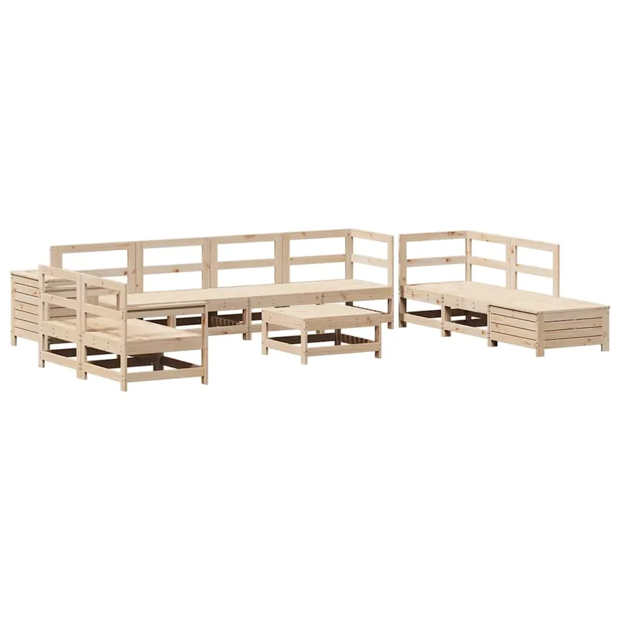 Salon de jardin 11 pcs bois de pin massif - 2