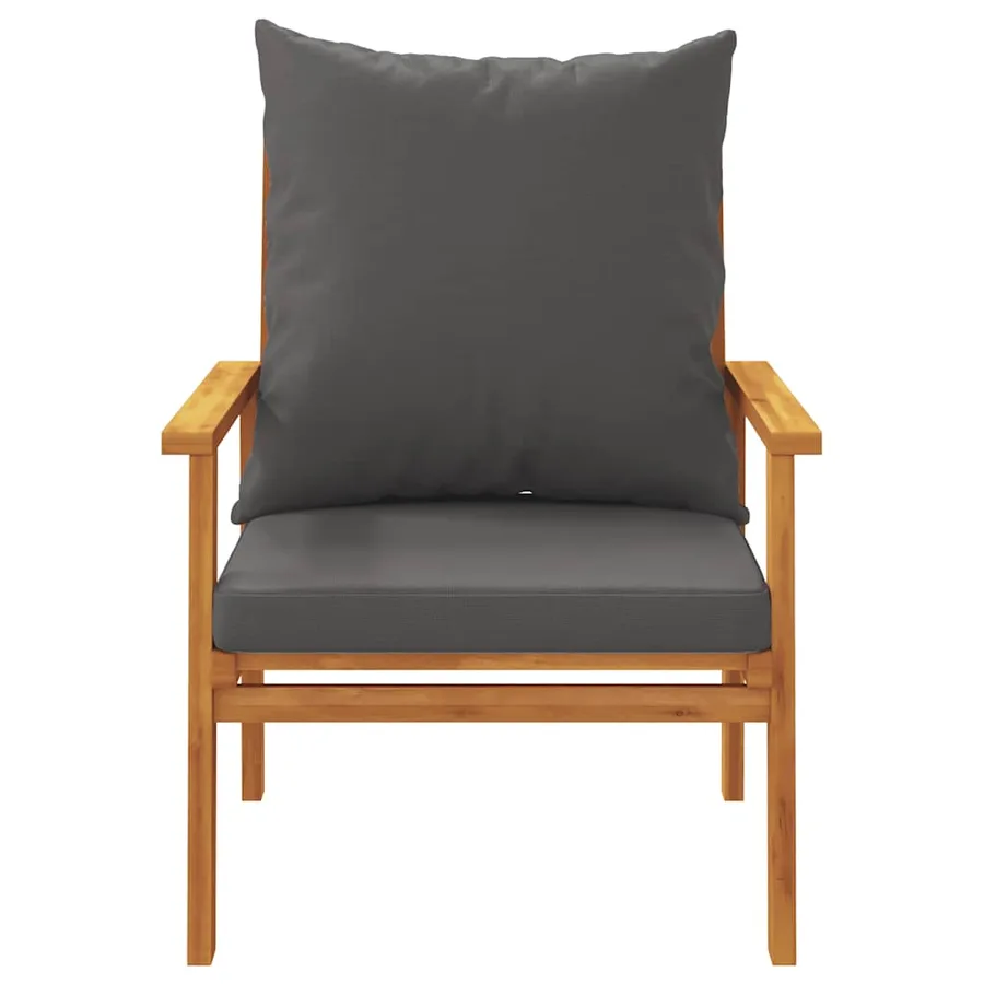 Salon de jardin avec coussins 5 pcs Bois d'acacia solide - 6