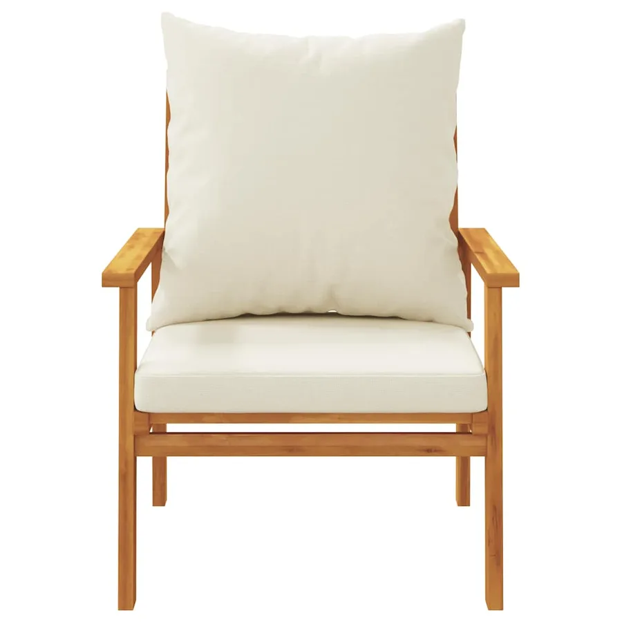 Salon de jardin 3 pcs avec coussins bois massif d'acacia - 6