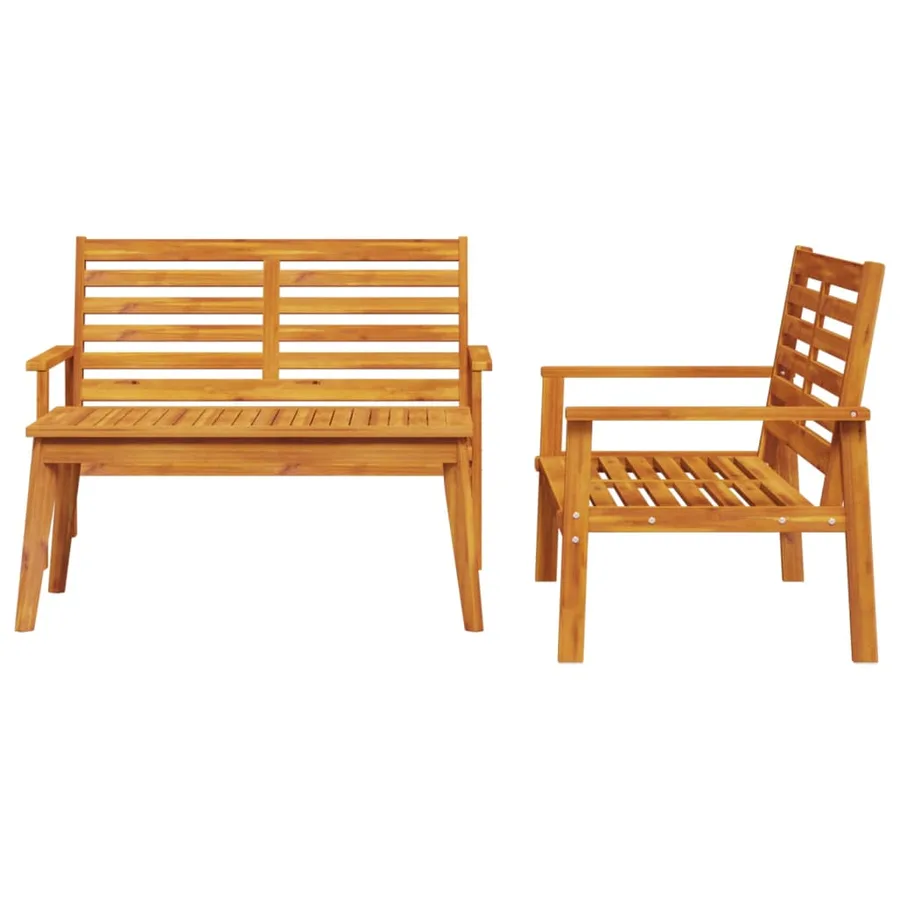 Ensemble de salon de jardin 3 pcs bois d'acacia solide - 3