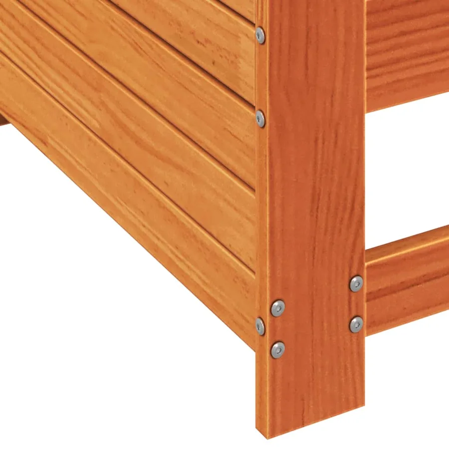 Canapé de jardin accoudoir coussins cire marron bois pin massif - 7