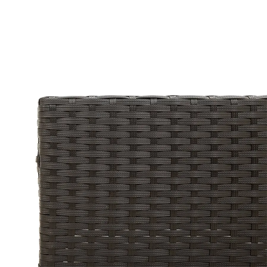 Canapé de jardin avec table et coussins en forme de L noir - 10