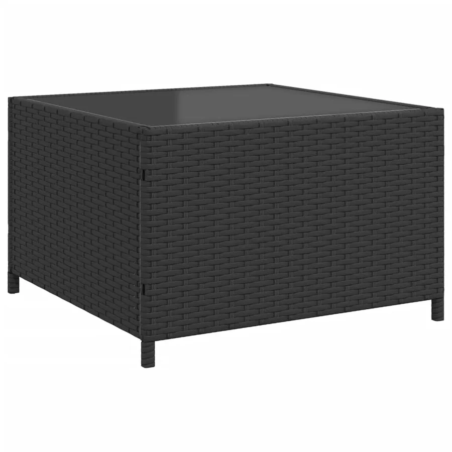 Canapé de jardin avec table et coussins en forme de L noir - 8