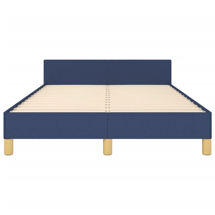 Cadre de lit sans matelas bleu 120x190 cm tissu - 5