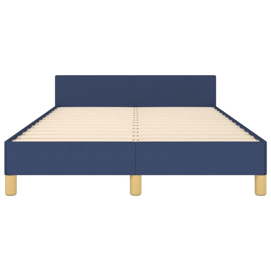 Cadre de lit sans matelas bleu 120x190 cm tissu - 6