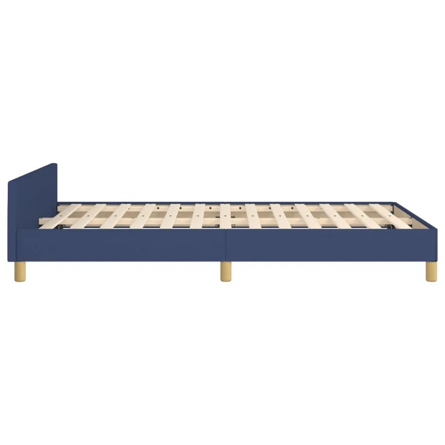 Cadre de lit sans matelas bleu 120x190 cm tissu - 7