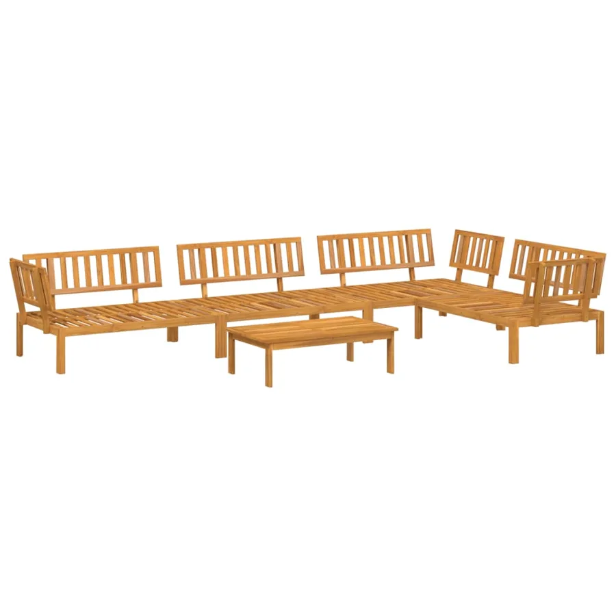 Salon palette de jardin 5 pcs bois d'acacia massif - 2