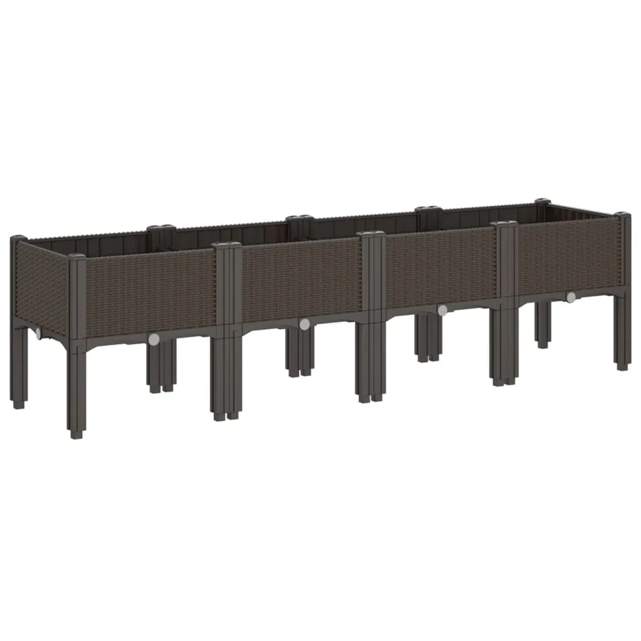 Jardinière avec pieds marron 160x40x42 cm PP - 5