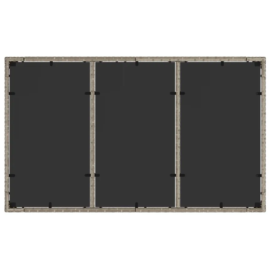 Table de jardin dessus en verre gris clair résine tressée - 8