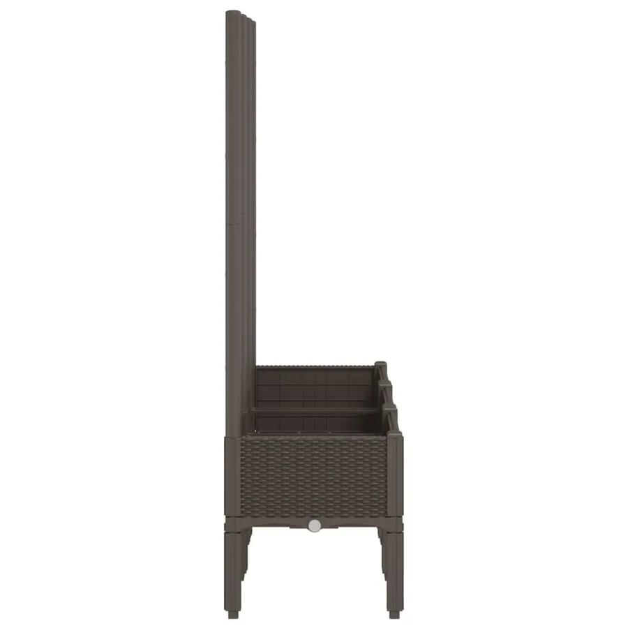 Jardinière avec treillis marron 120x40x142 cm PP - 4