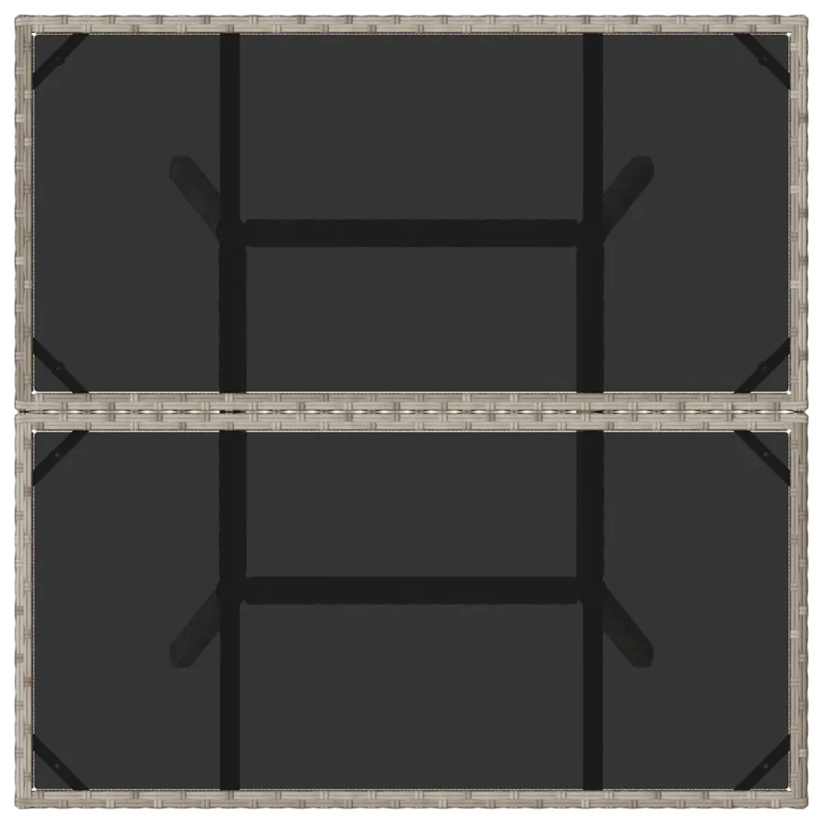 Table de jardin avec dessus en verre gris clair résine tressée - 8