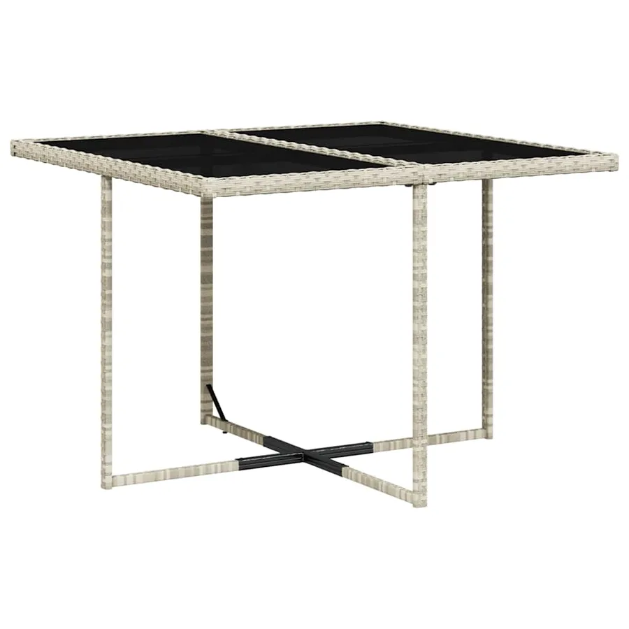 Ensemble à manger de jardin et coussins 5 pcs gris clair rotin - 4