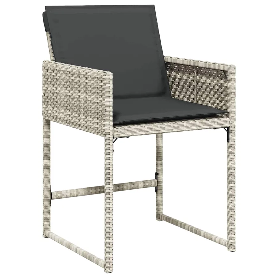 Ensemble à manger de jardin et coussins 7 pcs gris clair rotin - 5