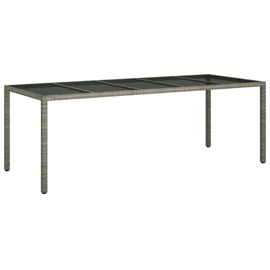 Ensemble à manger de jardin et coussins 9 pcs gris rotin verre - 4