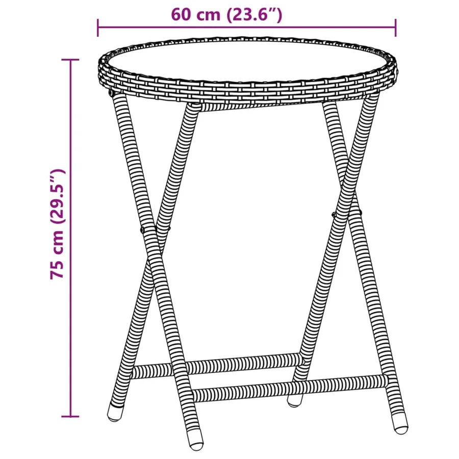 Ensemble de bistro avec coussins 3 pcs gris rotin et acacia - 9