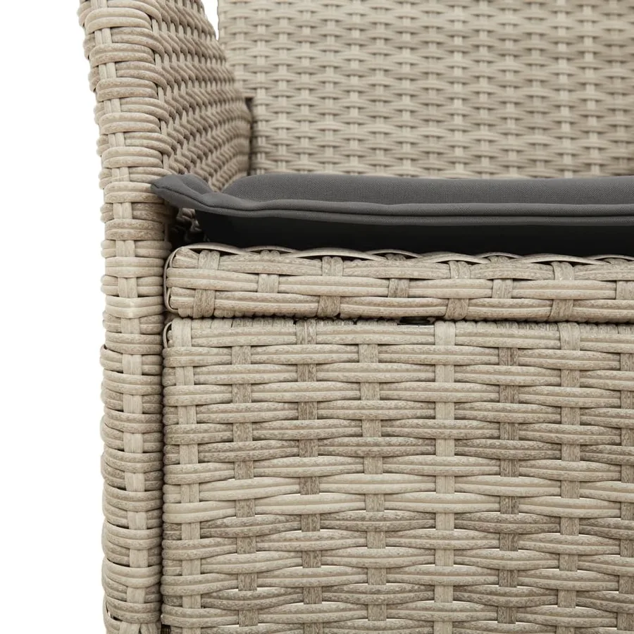 Ensemble à manger de jardin avec coussins 3 pcs rotin et verre - 5