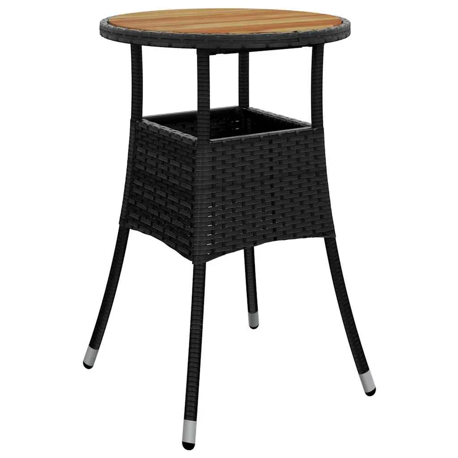 Ensemble à manger de jardin et coussins 5 pcs noir rotin acacia - 4