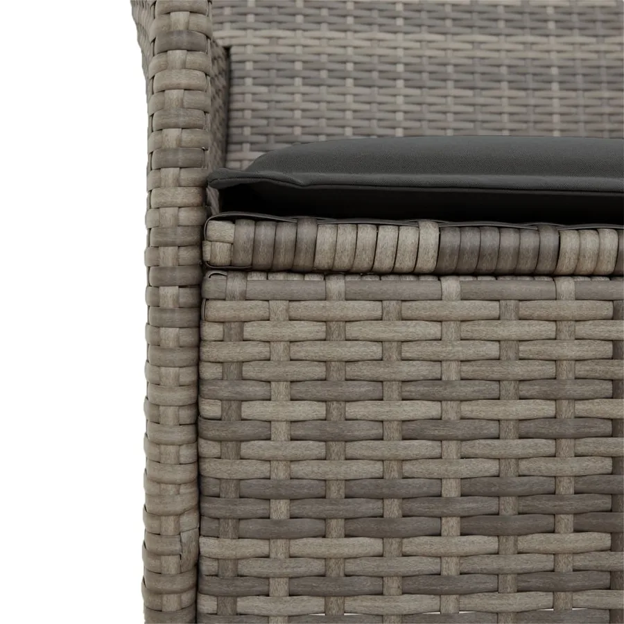 Chaises de jardin coussins lot de 2 gris résine tressée et bois - 8