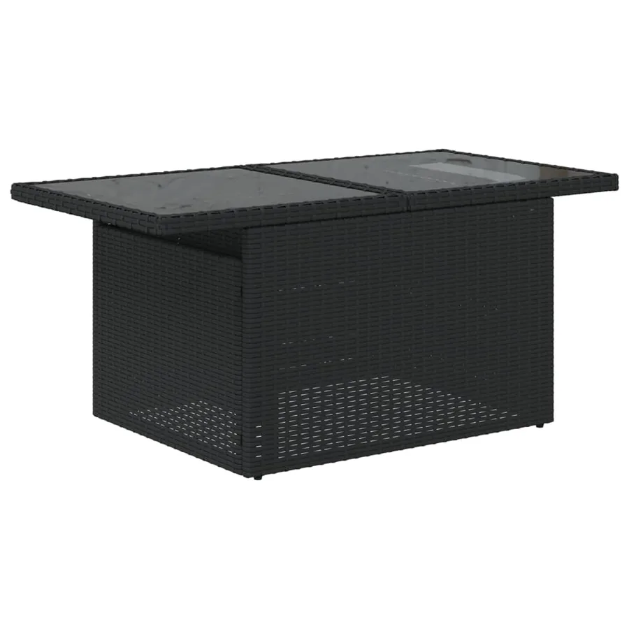 Salon de jardin 6 pcs avec coussins noir résine tressée - 6