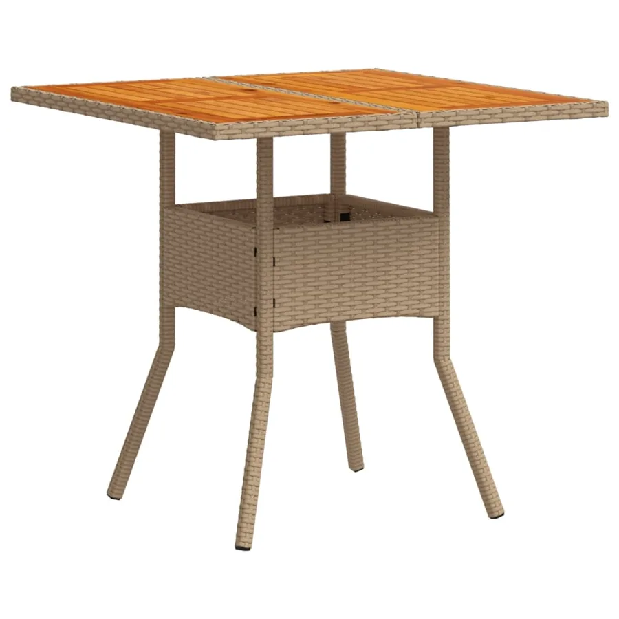 Ensemble à manger de jardin et coussins 5pcs beige rotin acacia - 4
