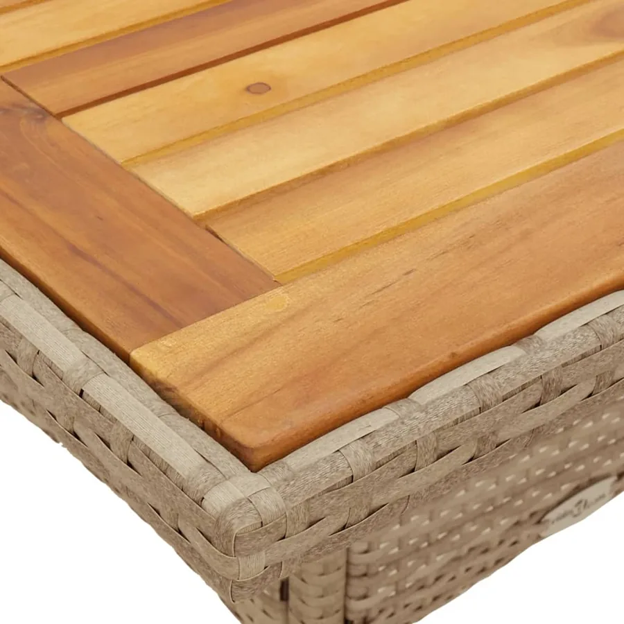 Ensemble à manger de jardin et coussins 5pcs beige rotin acacia - 6
