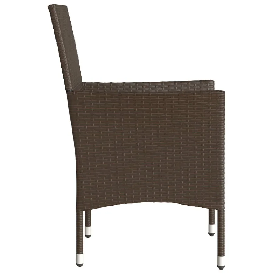 Chaises de jardin avec coussins lot de 2 marron résine tressée - 6
