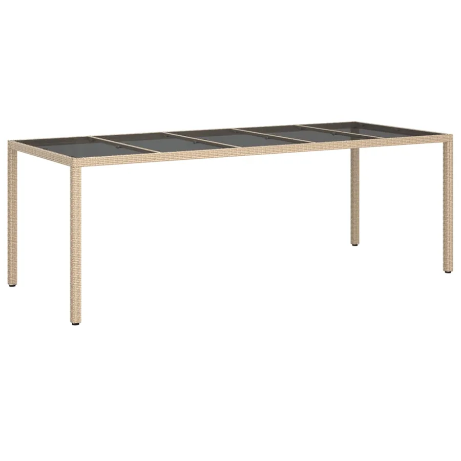 Ensemble à manger de jardin et coussins 9 pcs beige rotin verre - 4