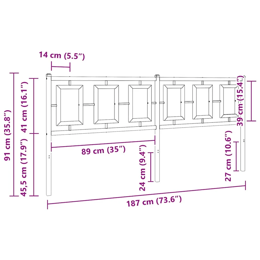 Tête de lit de remplacement métal blanc 180 cm - 7