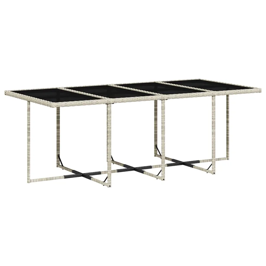 Ensemble à manger de jardin et coussins 13 pcs gris clair rotin - 4