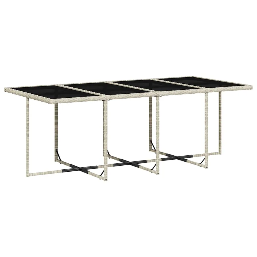 Ensemble à manger de jardin et coussins 13 pcs gris clair rotin - 4