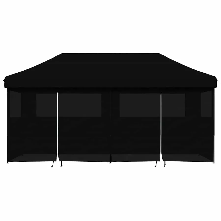 Tente de réception pliable escamotable 4 parois latérales noir - 3