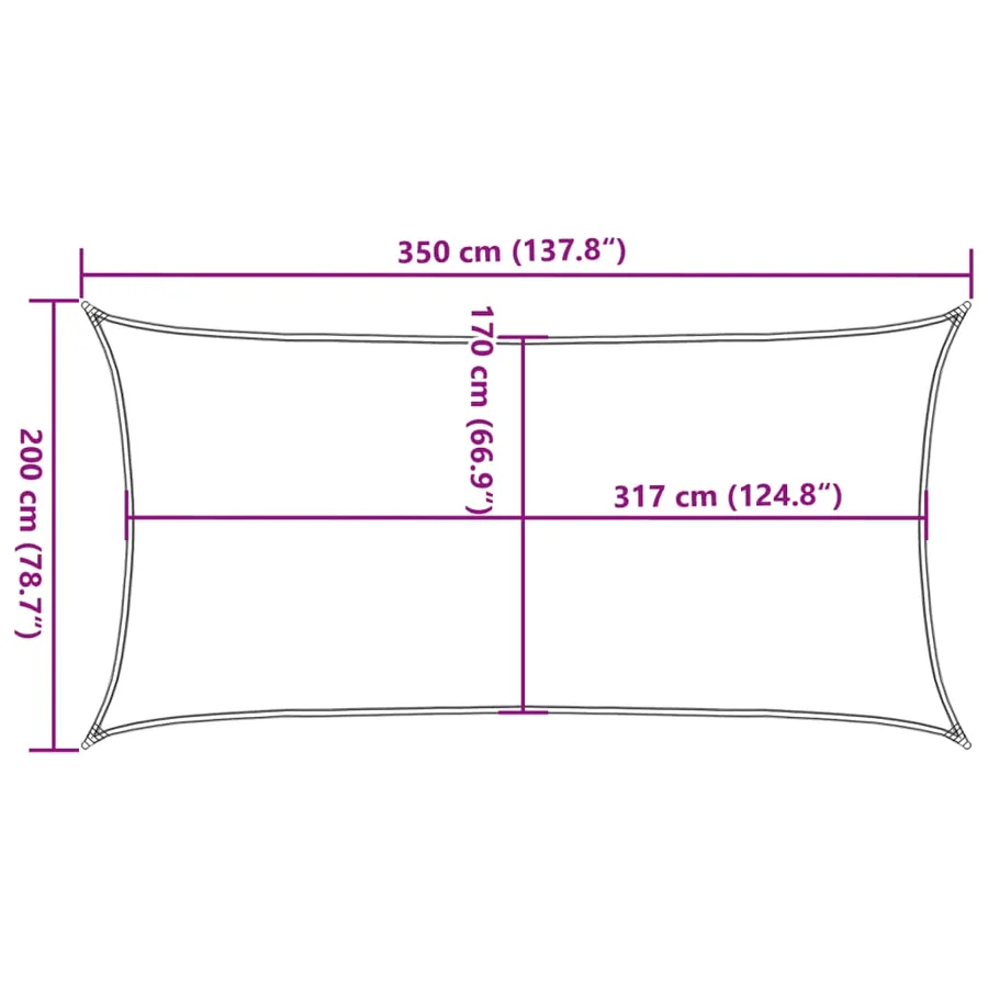 Voile d'ombrage sable 3,5x2 m 100 % polyester oxford - 10