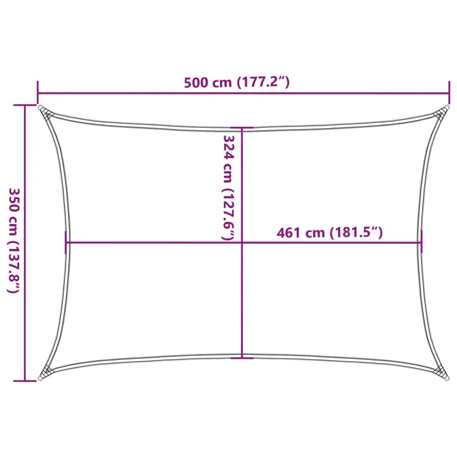 Voile d'ombrage sable 5x3,5 m 100 % polyester oxford - 10