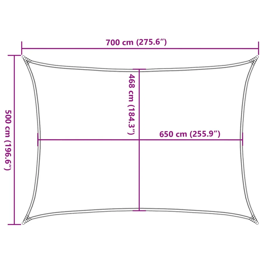 Voile d'ombrage sable 7x5 m 100 % polyester oxford - 10