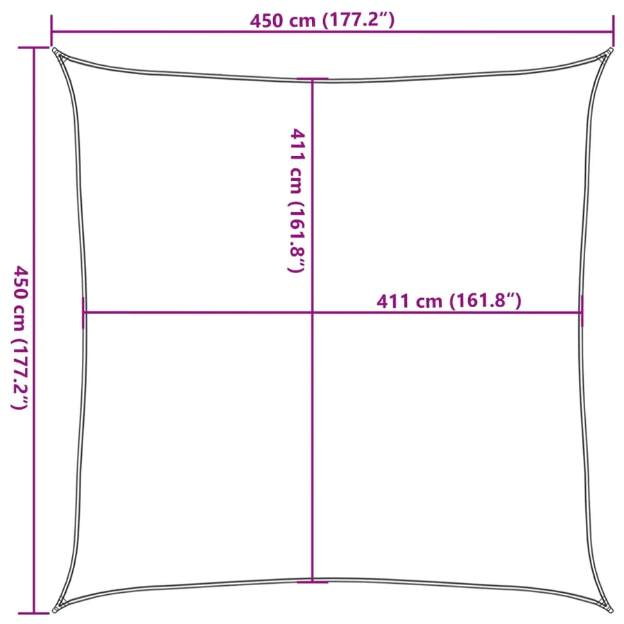 Voile d'ombrage sable 4,5x4,5 m 100 % polyester oxford - 10