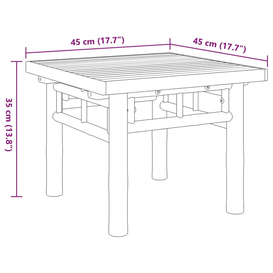 Table basse 45x45x35 cm bambou - 8
