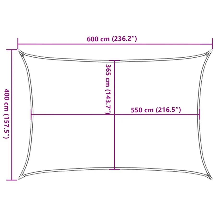 Voile d'ombrage sable 6x4 m 100 % polyester oxford - 10