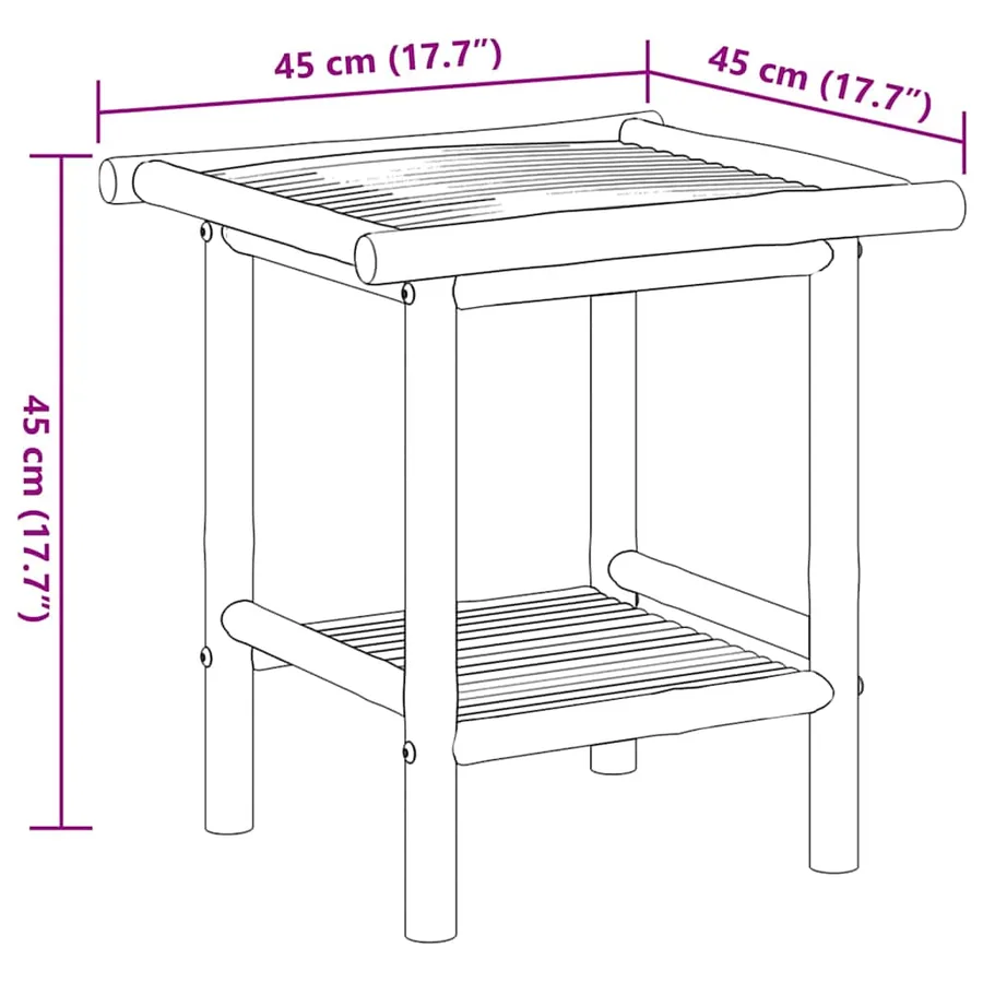 Table basse 45x45x45 cm bambou - 8