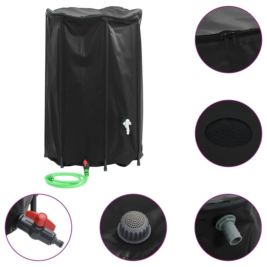 Réservoir d'eau avec robinet pliable 1000 L PVC - 2