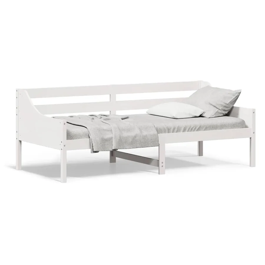 Lit de jour sans matelas blanc 90x200 cm bois de pin massif - 2