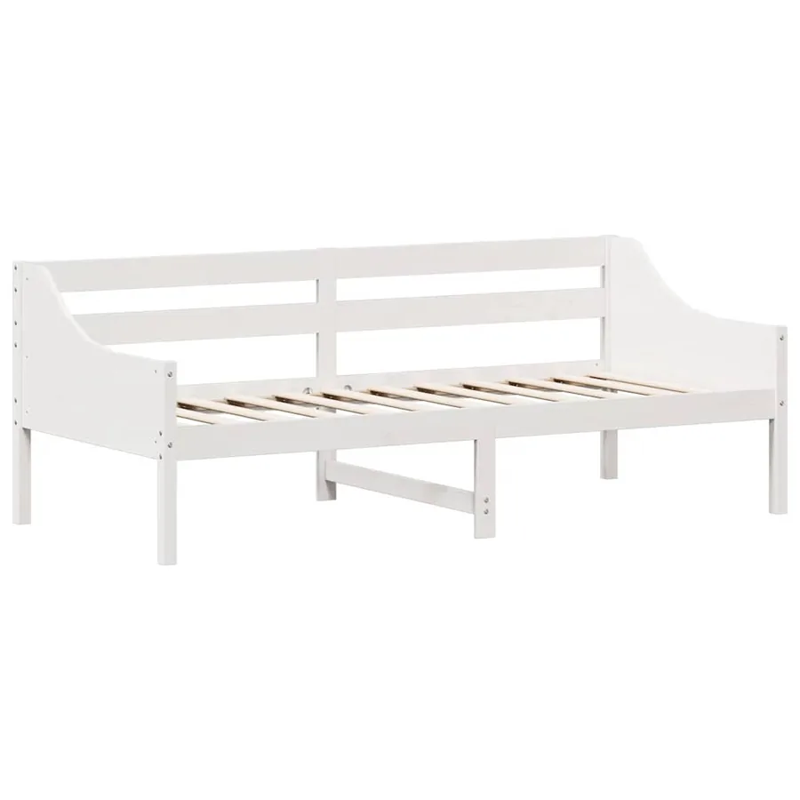 Lit de jour sans matelas blanc 90x200 cm bois de pin massif - 3