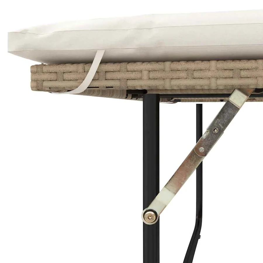 Canapé de jardin avec coussins 2 places beige résine tressée - 10