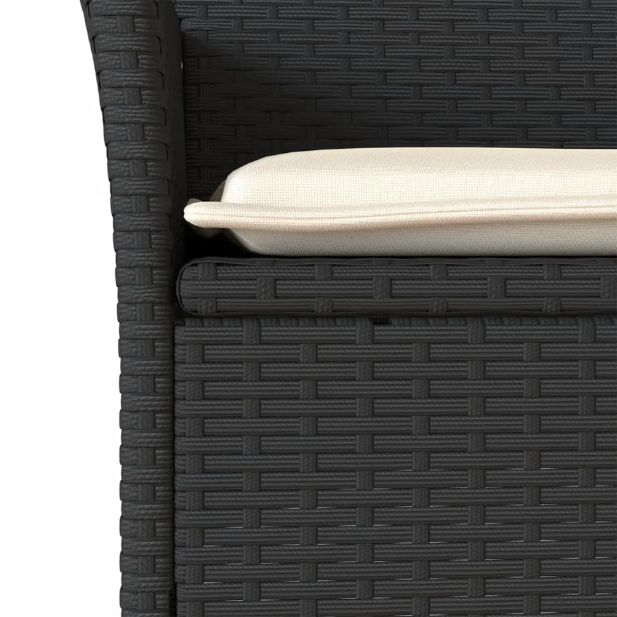 Ensemble à manger de jardin et coussins 9 pcs noir rotin acacia - 5