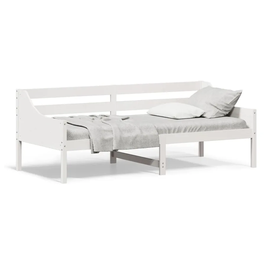 Lit de jour sans matelas blanc 80x200 cm bois de pin massif - 2