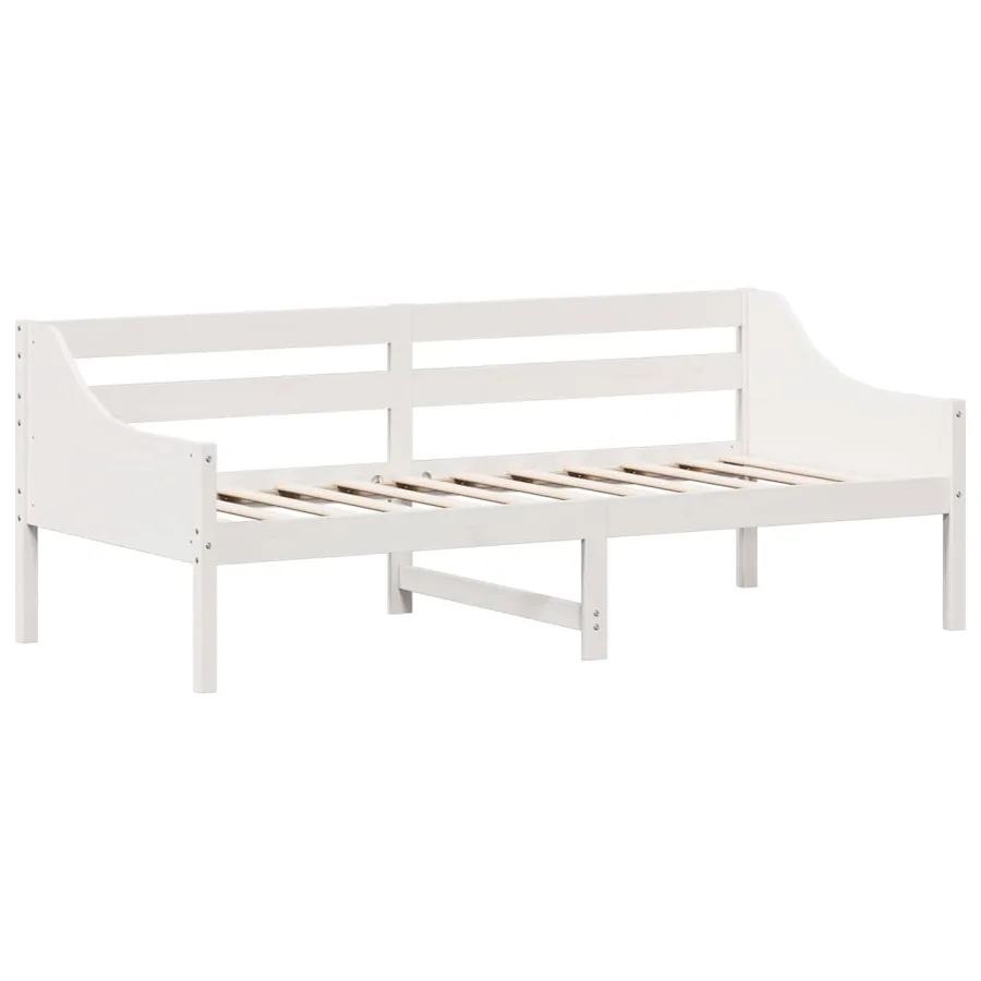 Lit de jour sans matelas blanc 80x200 cm bois de pin massif - 3
