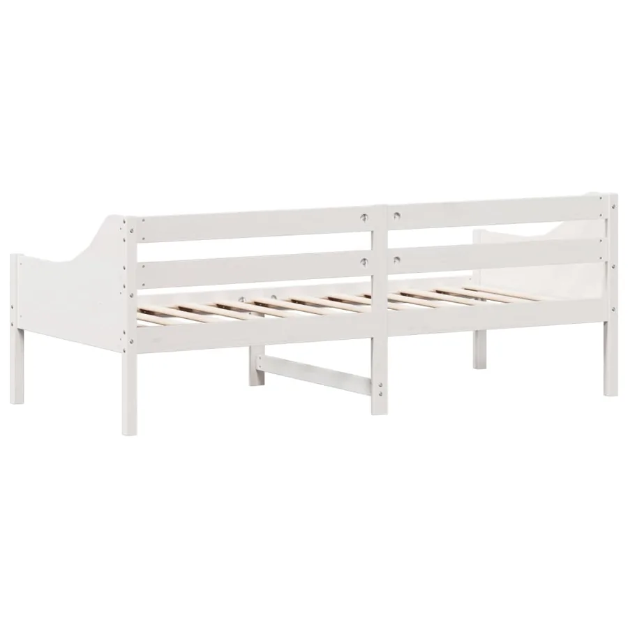 Lit de jour sans matelas blanc 80x200 cm bois de pin massif - 6