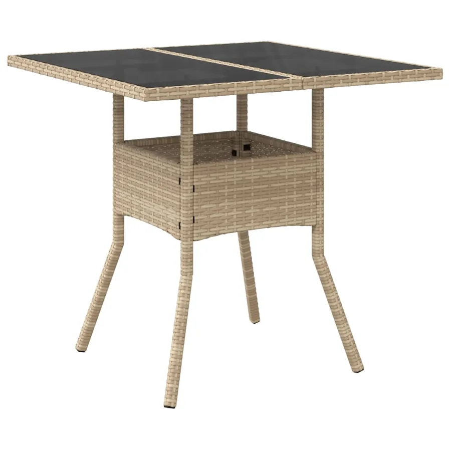 Ensemble à manger de jardin et coussins 3 pcs beige rotin verre - 4