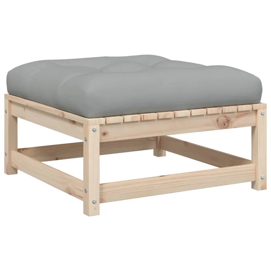 Salon de jardin 3 pcs avec coussins bois de pin massif - 6