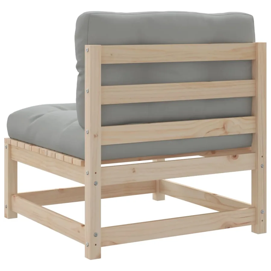 Salon de jardin 3 pcs avec coussins bois de pin massif - 8