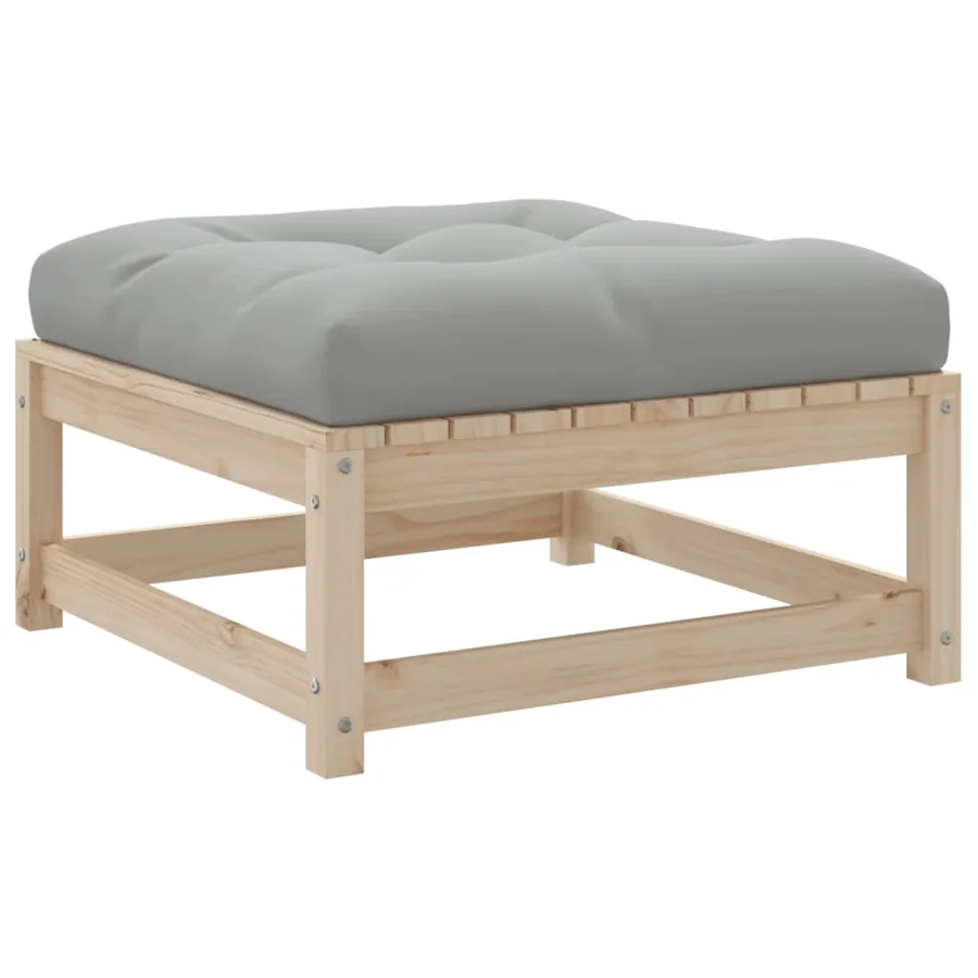 Salon de jardin 3 pcs avec coussins bois de pin massif - 9